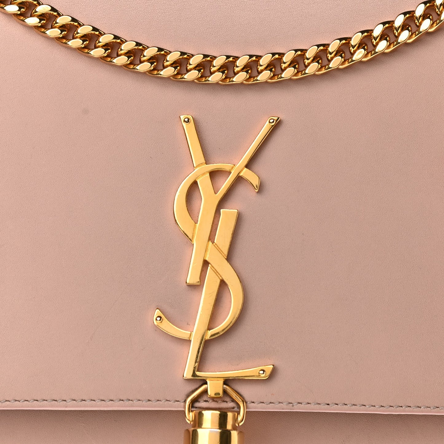 Smooth Calfskin Medium Classic Monogram Kate Tassel Satchel Pink