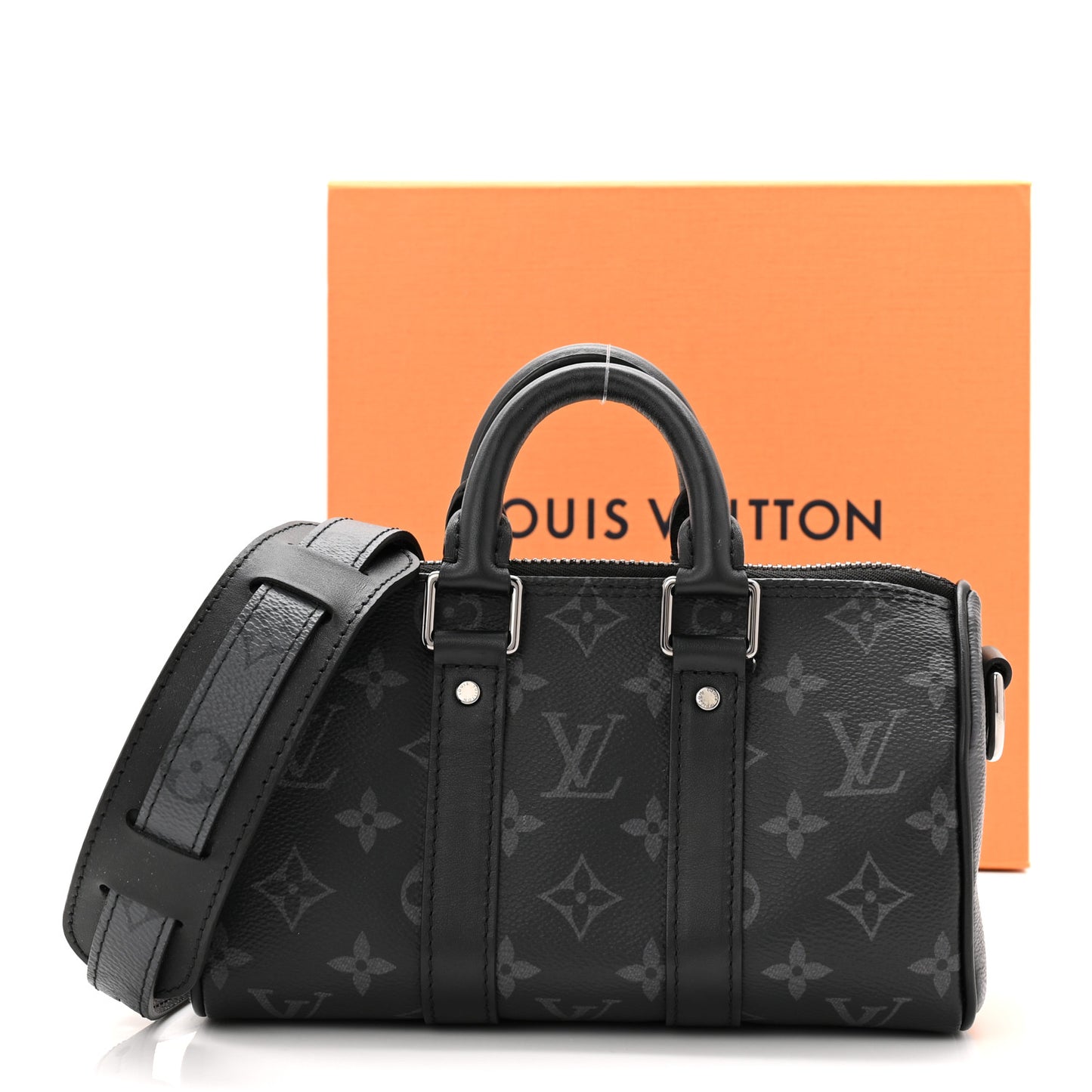 Reverse Monogram Eclipse Keepall XS Black