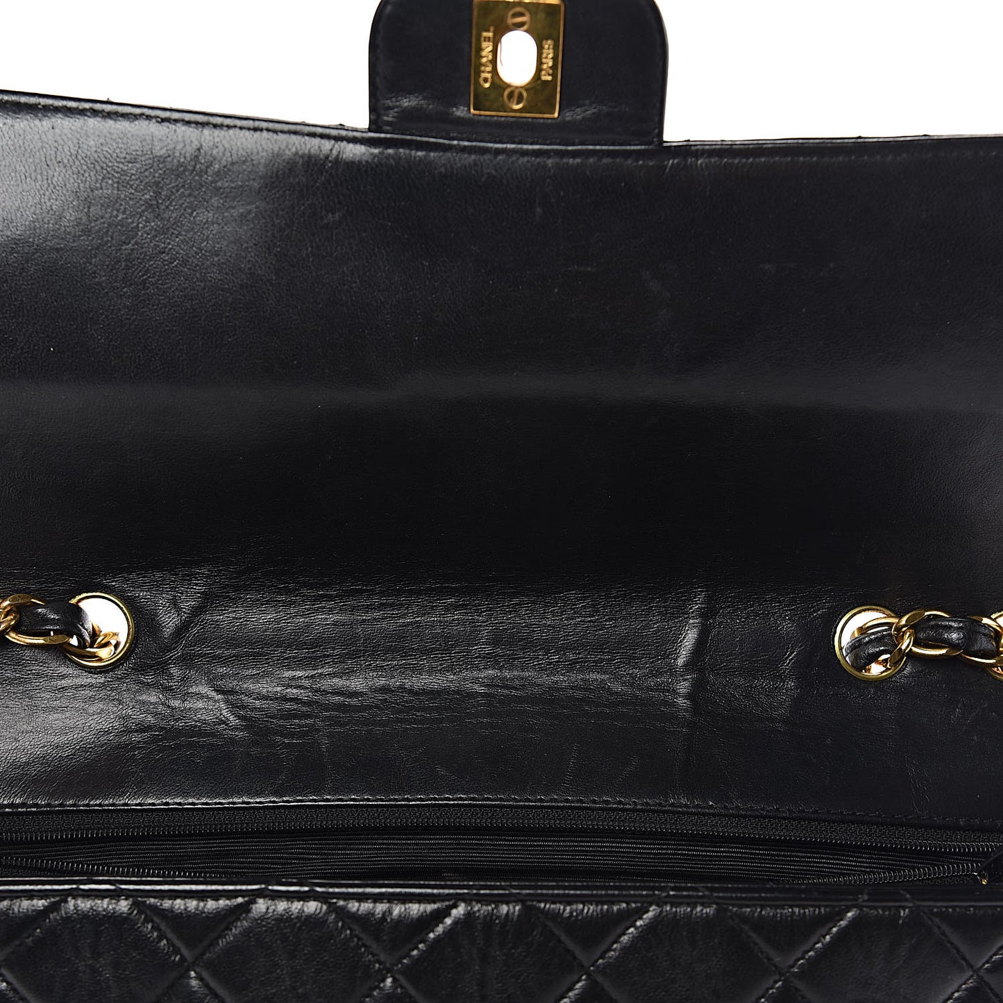 Lambskin Quilted Jumbo Single Flap Black