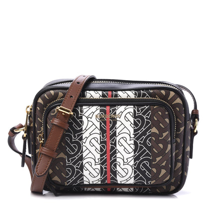 Burberry E-Canvas Monogram Stripe Camera Bag Bridle Brown 1 of 9