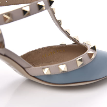 Valentino Garavani Calfskin Nappa Rockstud Ankle Strap 65mm Pumps 36 Amadeus Poudre 8 of 9