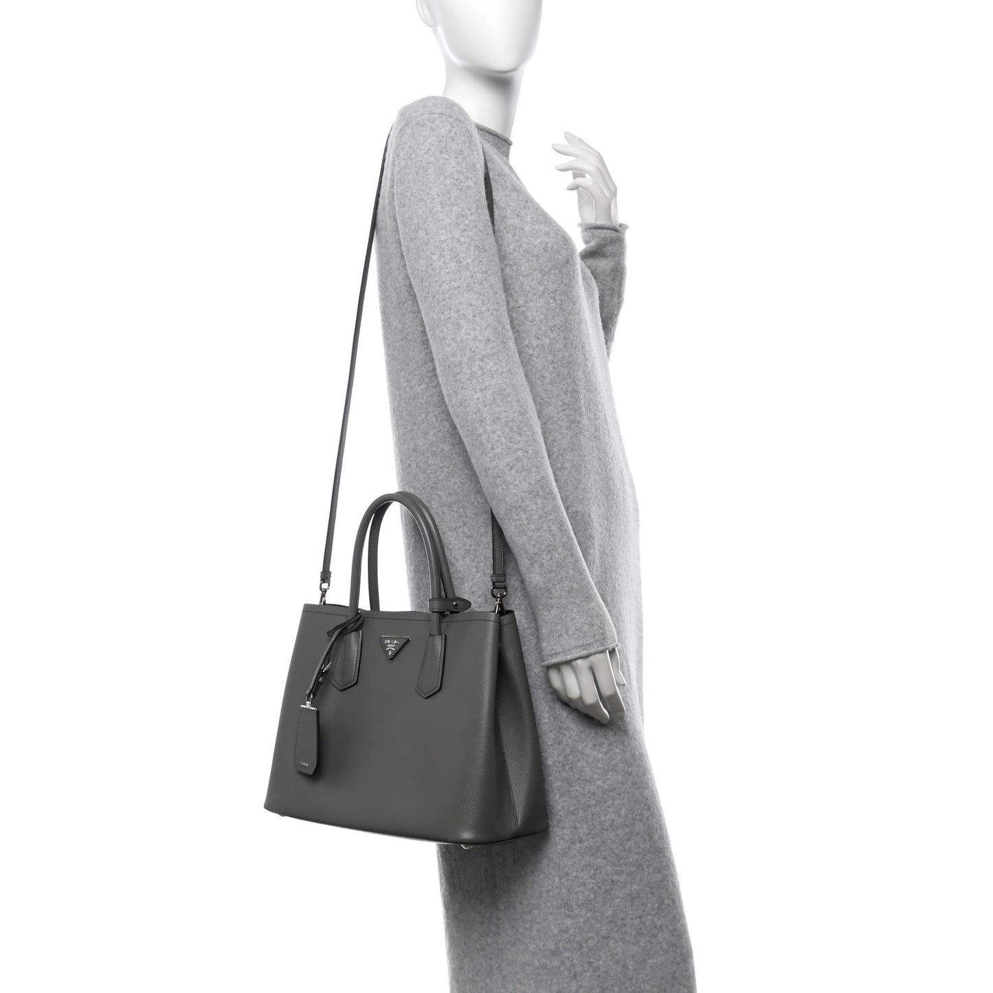 Saffiano Cuir Small Double Bag Marmo