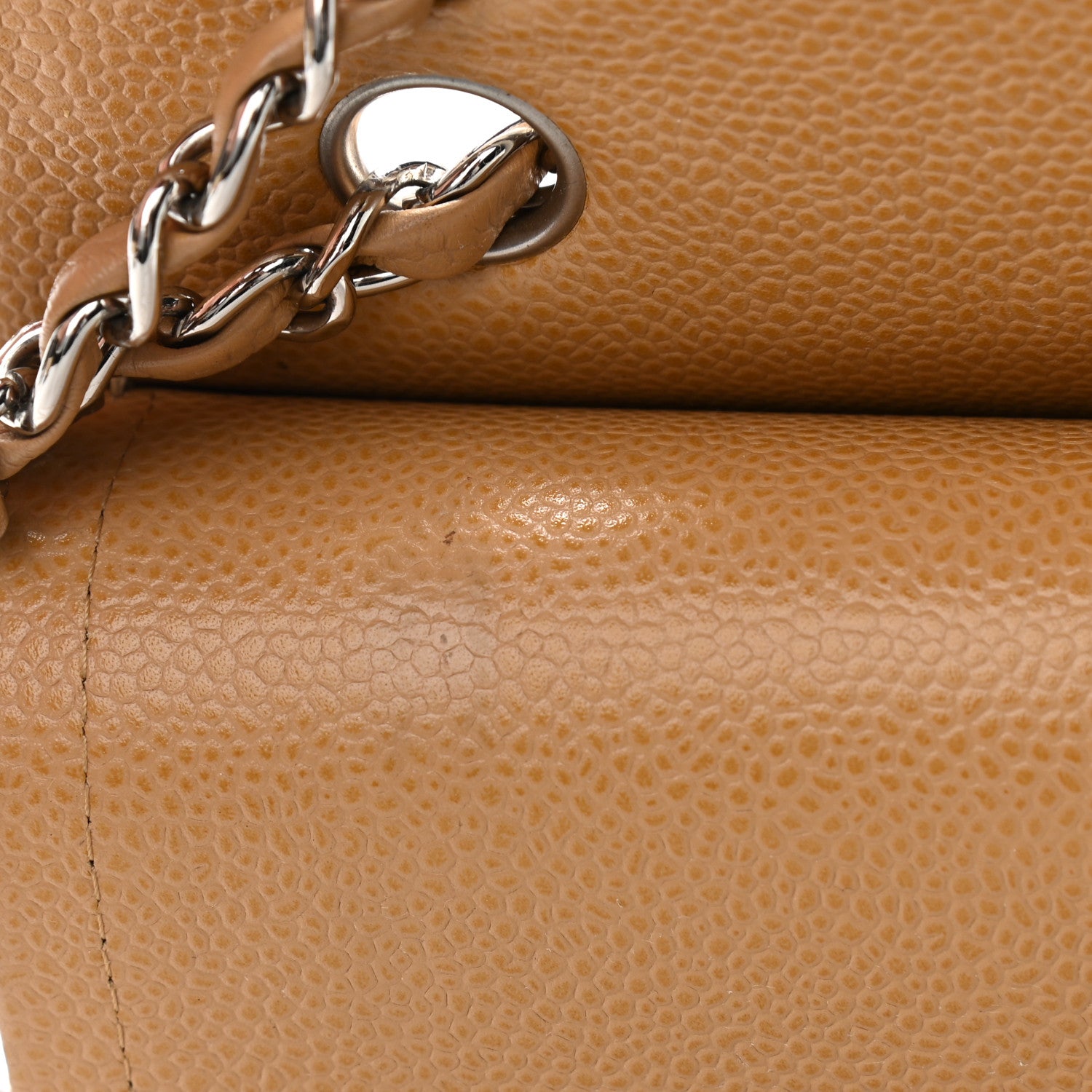 Chanel Caviar Quilted Medium Double Flap Beige 13 of 17