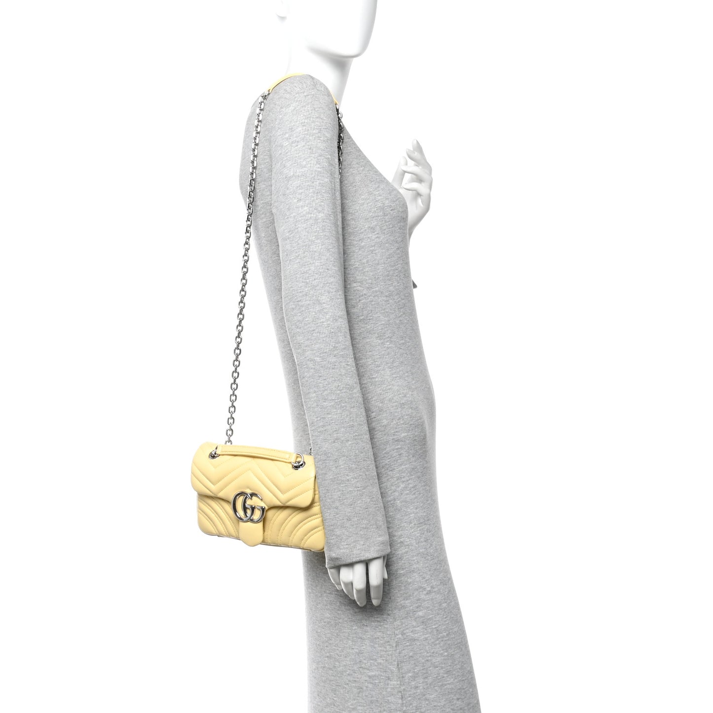 Lambskin Matelasse Small GG Marmont Shoulder Bag Yellow
