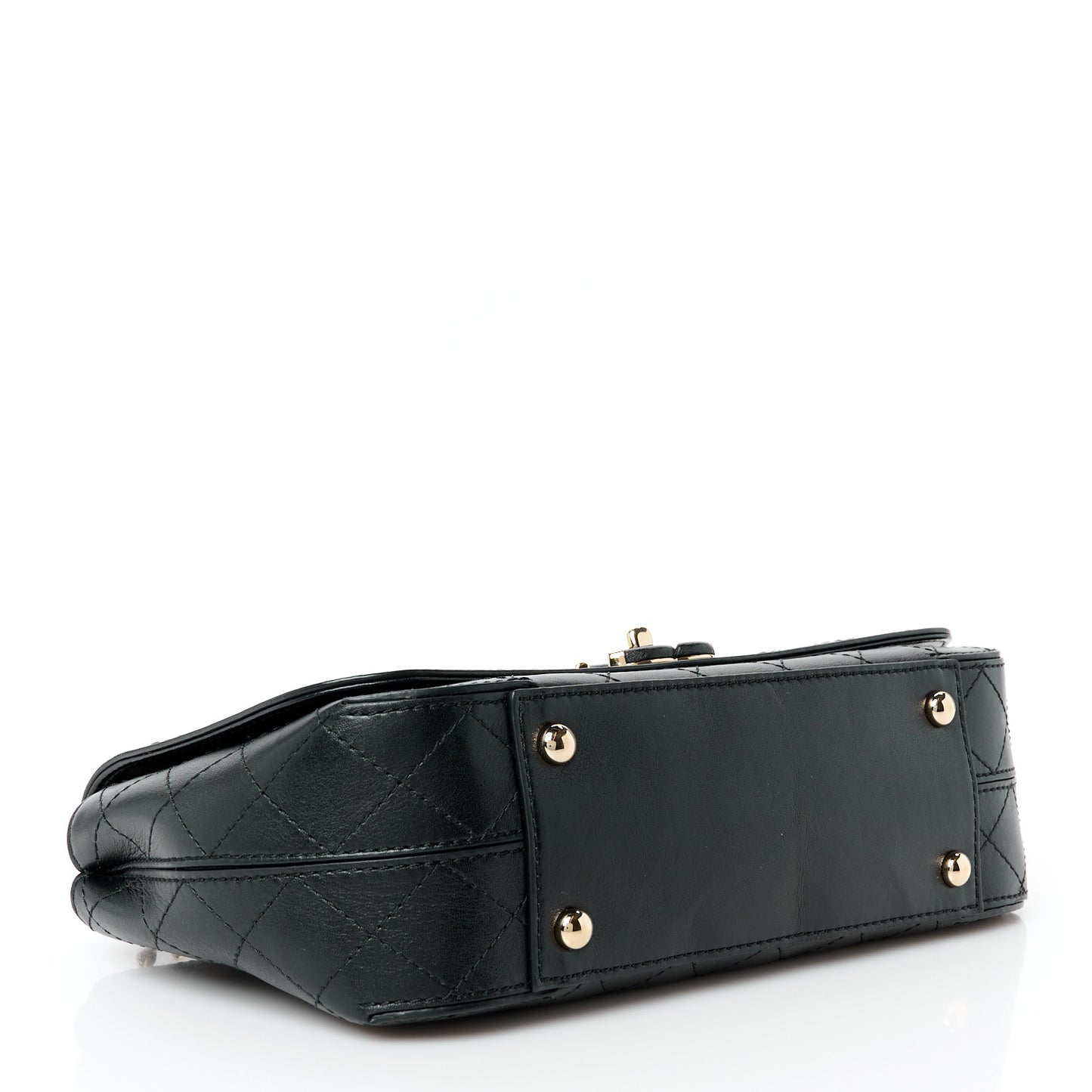 Calfskin Stitched CC Case Flap Bag Black