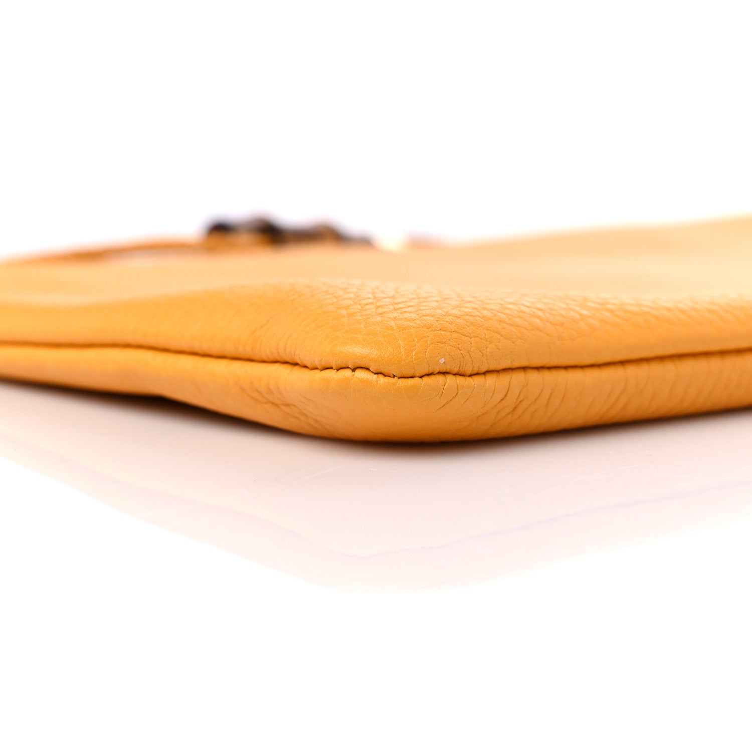 Gucci Pebbled Calfskin Large Bamboo Clutch Yellow 8 of 9