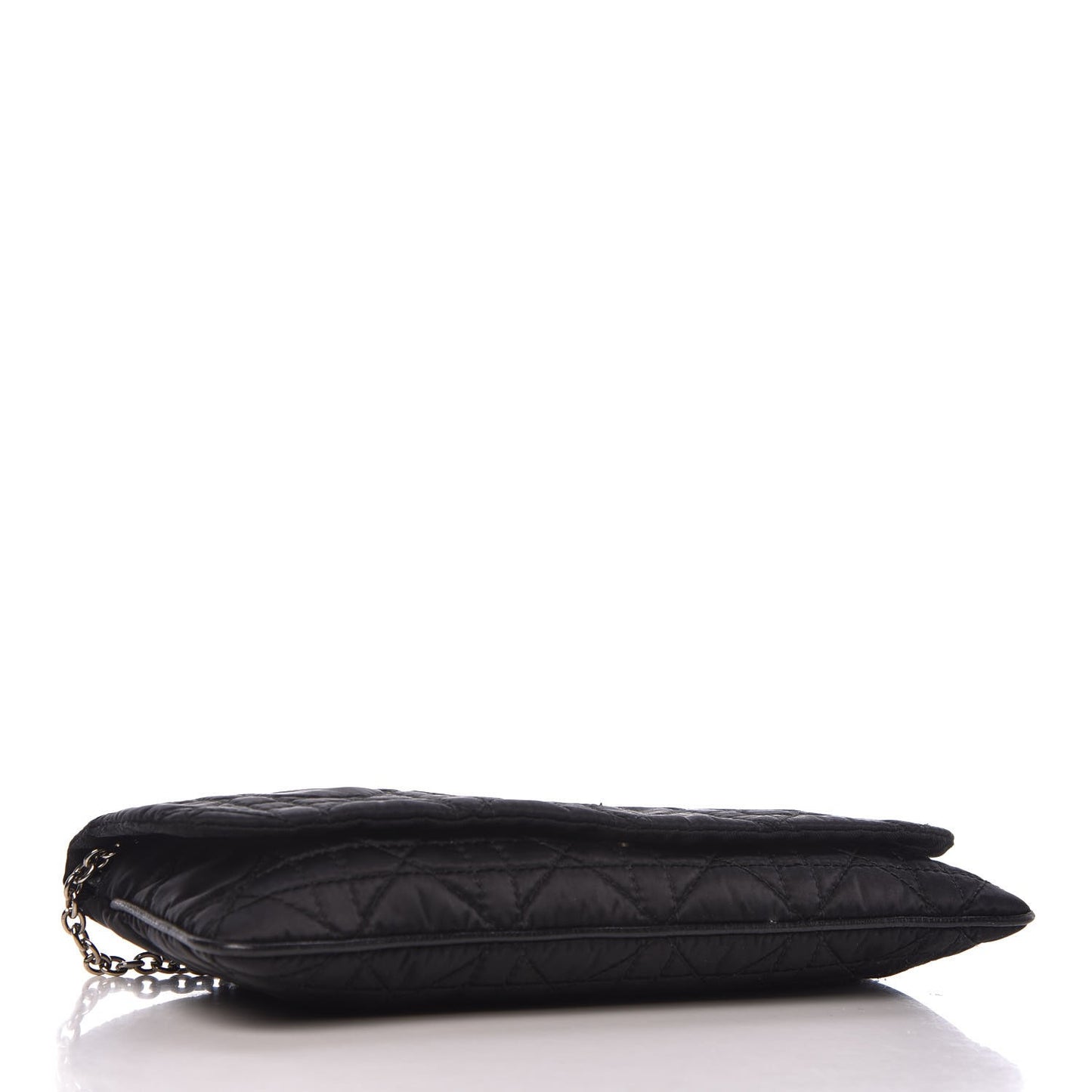 Satin Cannage Lady Dior Convertible Clutch Black