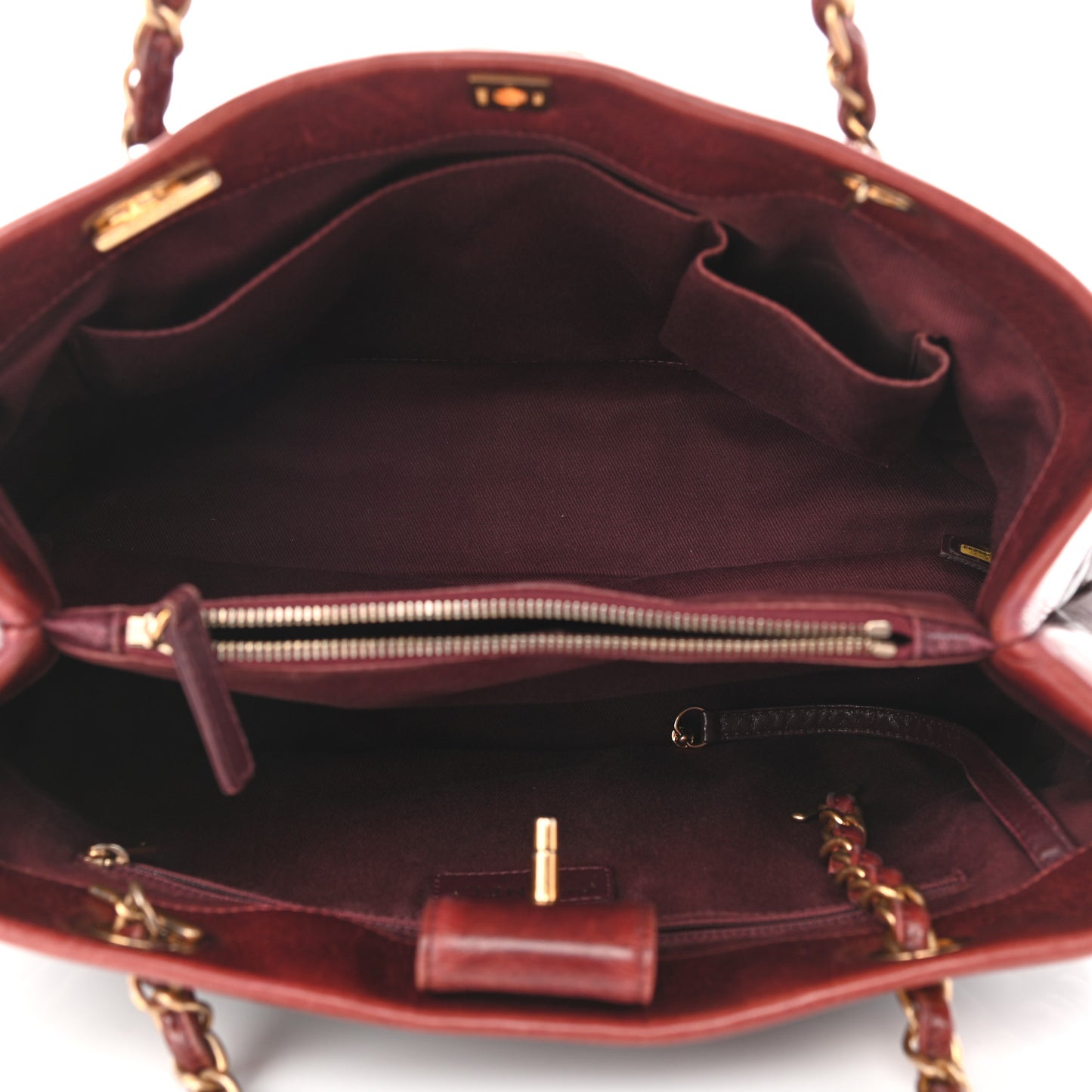 Calfskin Quilted Medium Soft Elegance Tote Burgundy