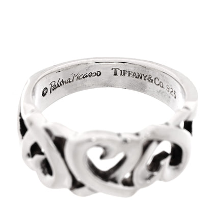 Tiffany Sterling Silver Paloma Picasso Loving Heart Band Ring 50 5.25 4 of 5