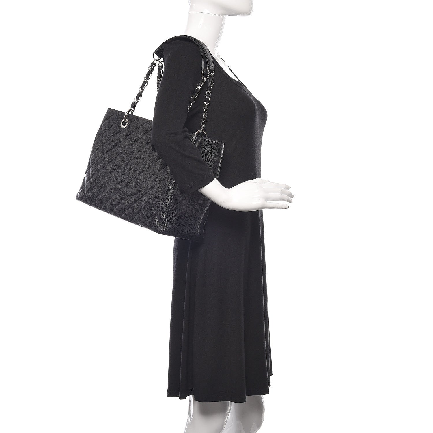 Chanel Caviar Quilted Grand Shopping Tote GST Black 2 of 10
