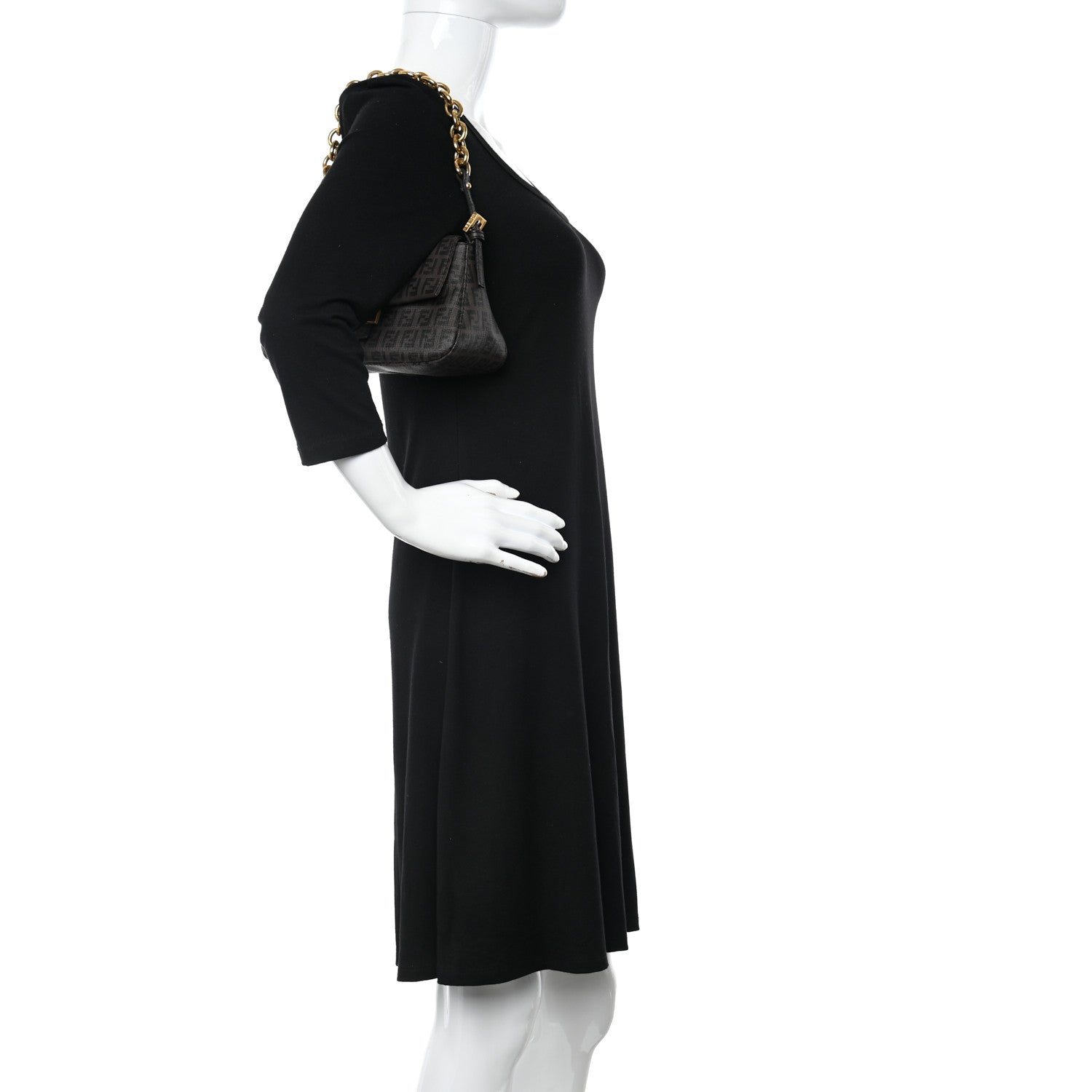 Fendi Zucchino Spalmati Forever Mini Mama Baguette Moro Black 2 of 14