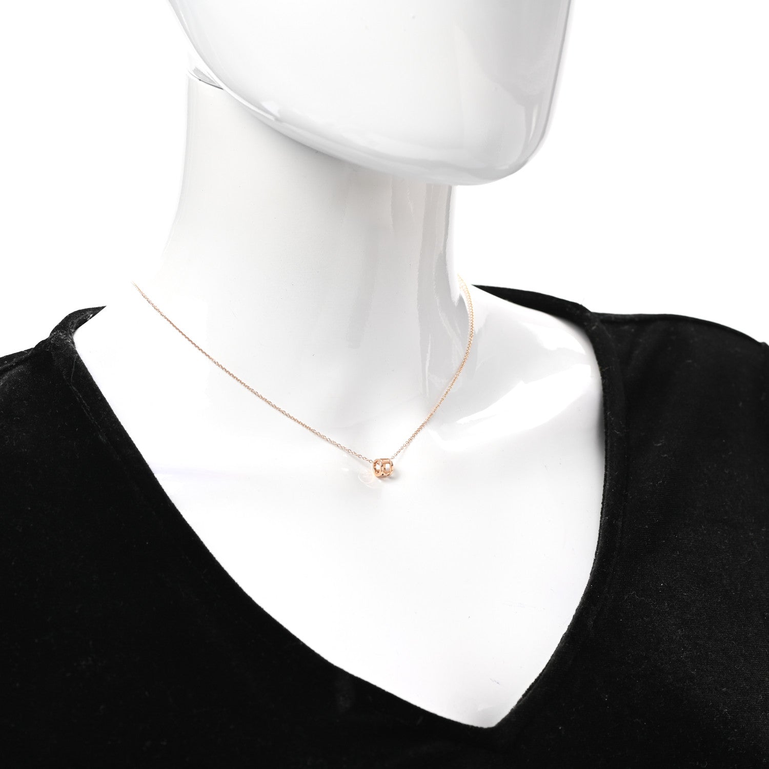Tiffany 18K Rose Gold Atlas Open Pendant Necklace 2 of 6