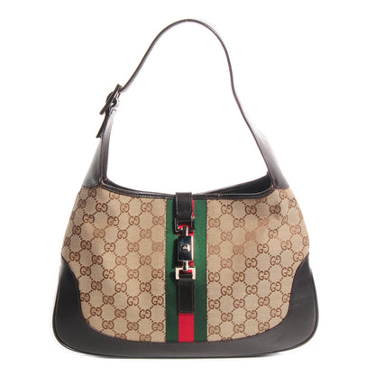 Gucci Monogram Web Jackie O Hobo Dark Brown 1 of 7