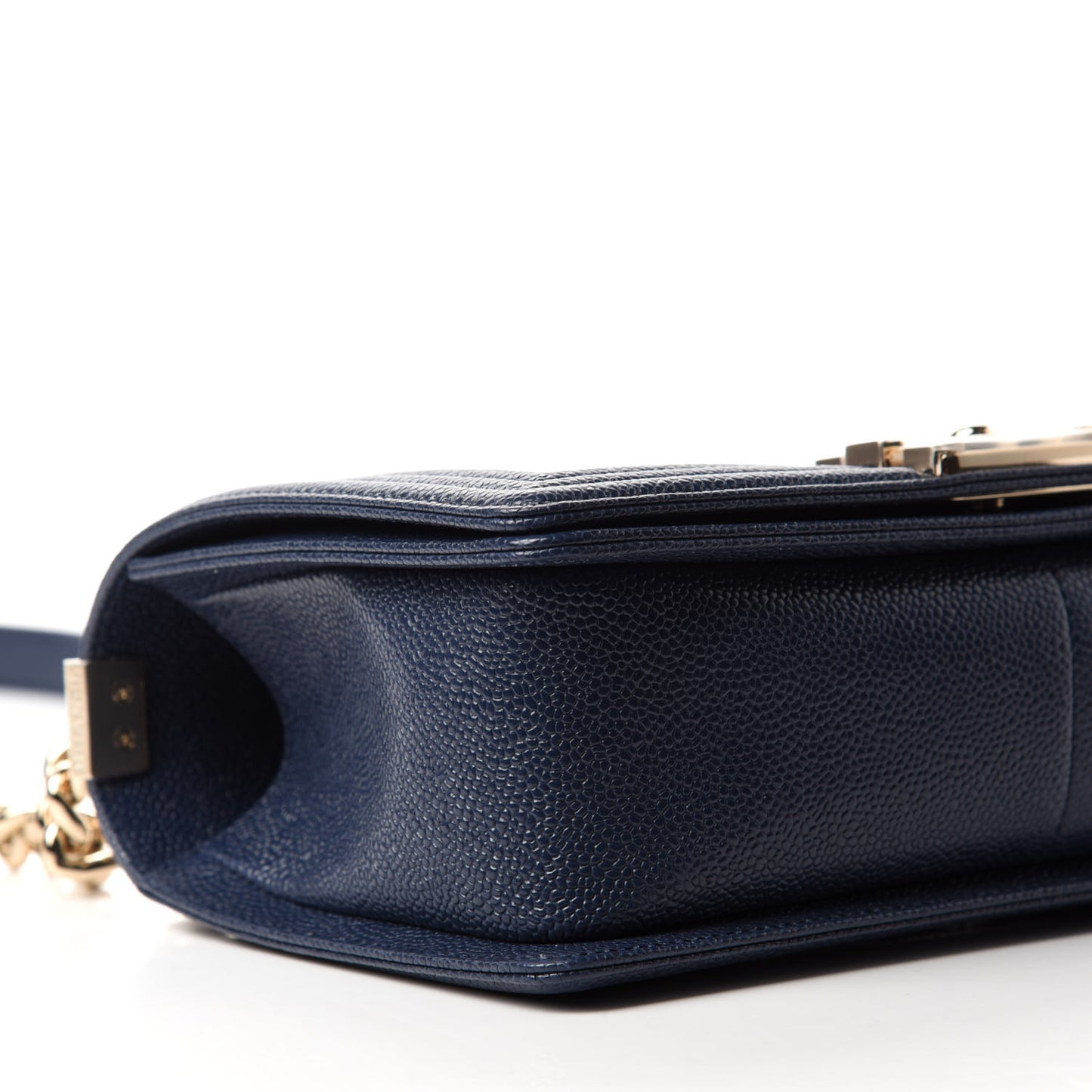 Caviar Quilted Medium Boy Flap Dark Blue