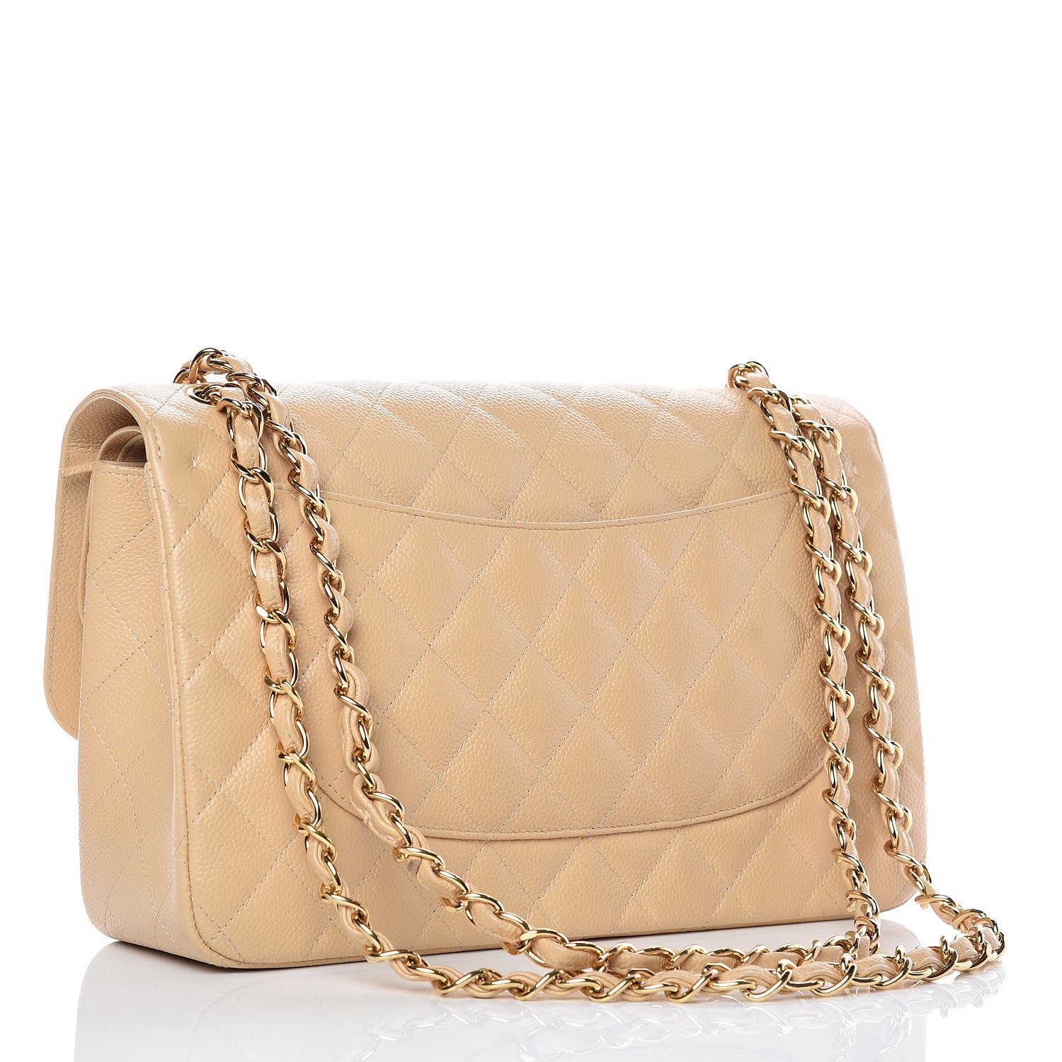 Chanel Caviar Quilted Jumbo Double Flap Beige Clair 3 of 10