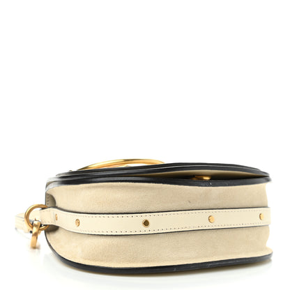 Chloe Calfskin Suede Small Nile Bracelet Bag Off White 4 of 14