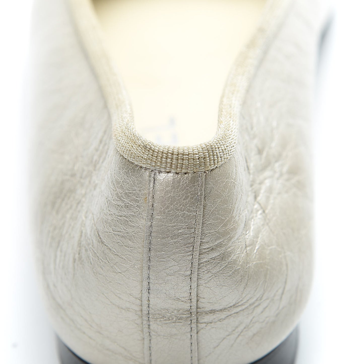 Metallic Lambskin Cap Toe CC Ballerina Flats 37 Gold Black