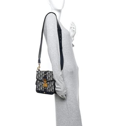 Christian Dior Oblique Square DiorAddict Flap Navy Blue 2 of 13