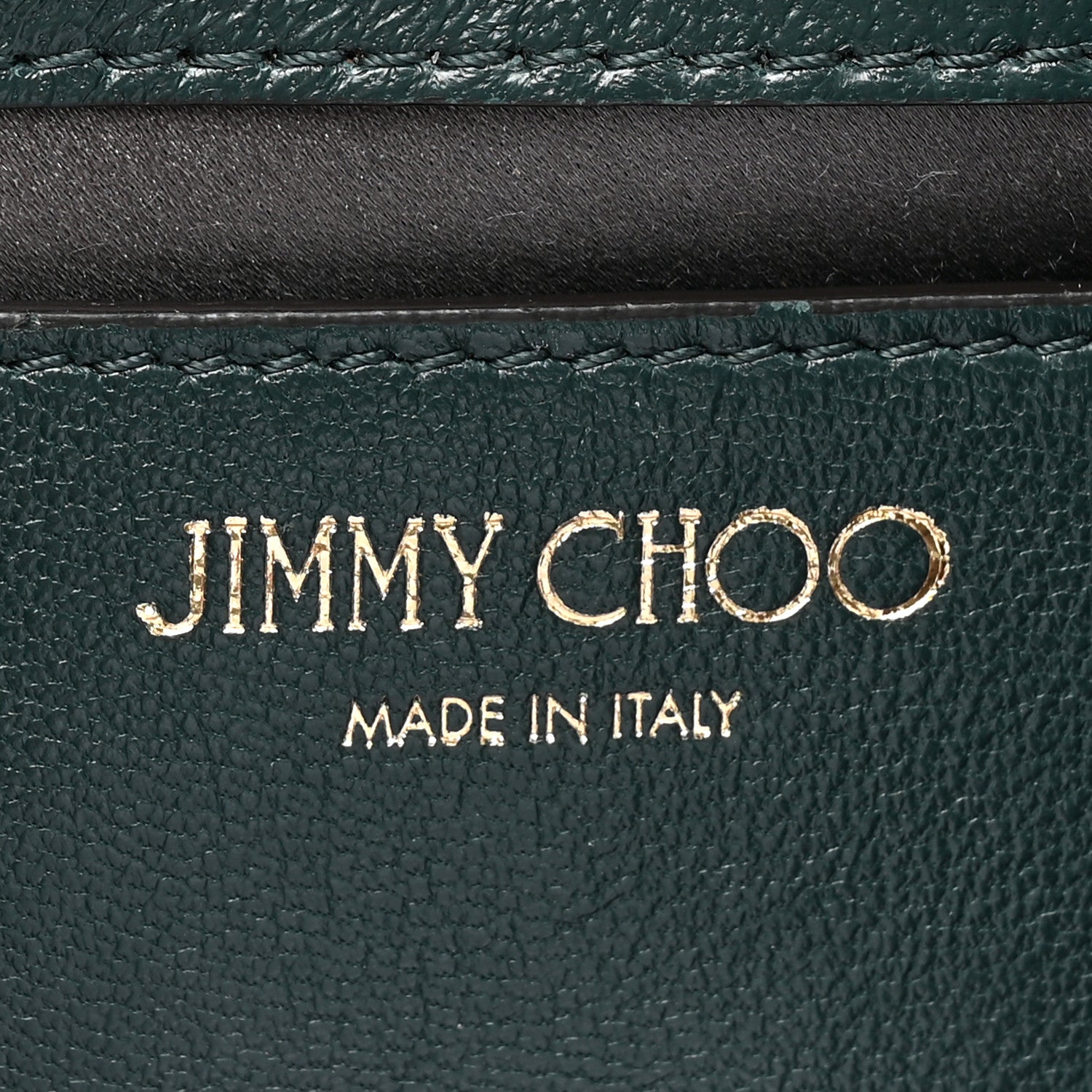 Jimmy Choo Calfskin Crocodile Embossed Varenne Chain Clutch Dark Green 6 of 19