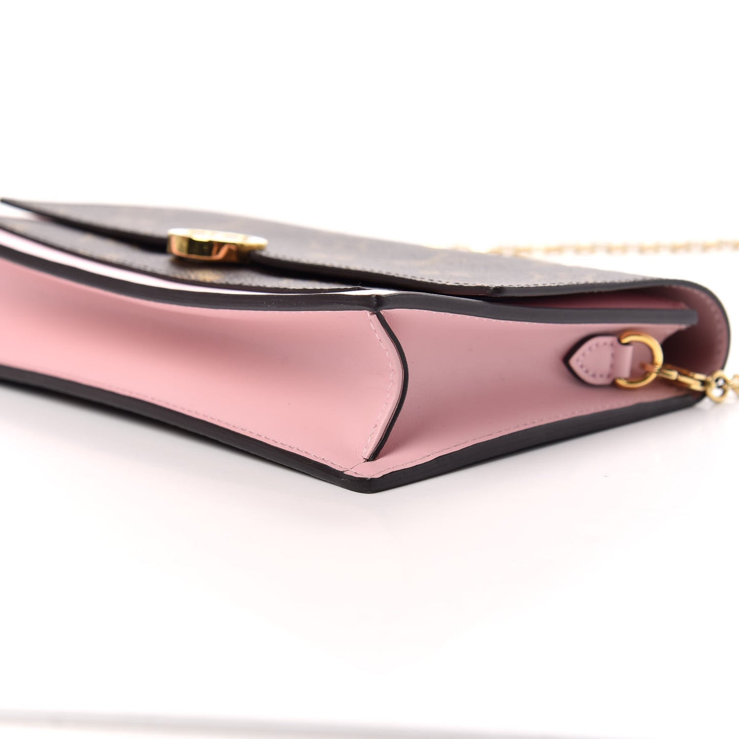 Monogram Flore Chain Wallet Rose Ballerine