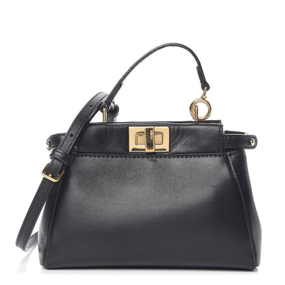 Fendi Nappa Micro Peekaboo Iconic Satchel Black 1 of 11