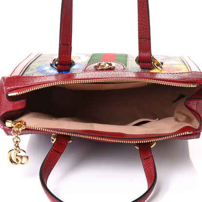 Gucci GG Supreme Monogram Flora Web Small Ophidia Tote Bag Red 4 of 10