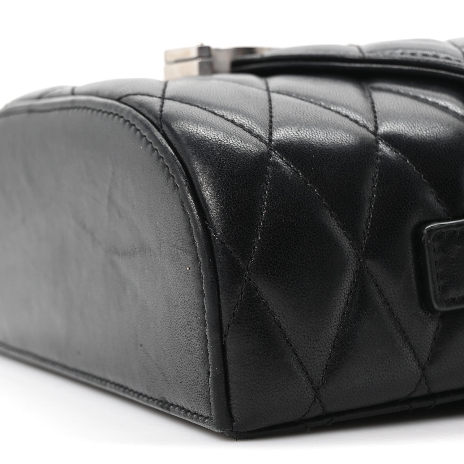 Saint Laurent Lambskin Quilted Monogram June Box Bag  Black 11 of 11