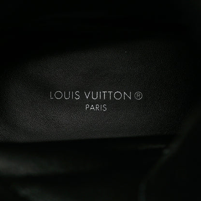 Louis Vuitton Velvet Calfskin Monogram Laureate Platform Desert Boots 37 Black Green 7 of 9