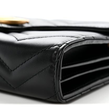 Gucci Calfskin Matelasse GG Marmont Chain Wallet Black 10 of 11