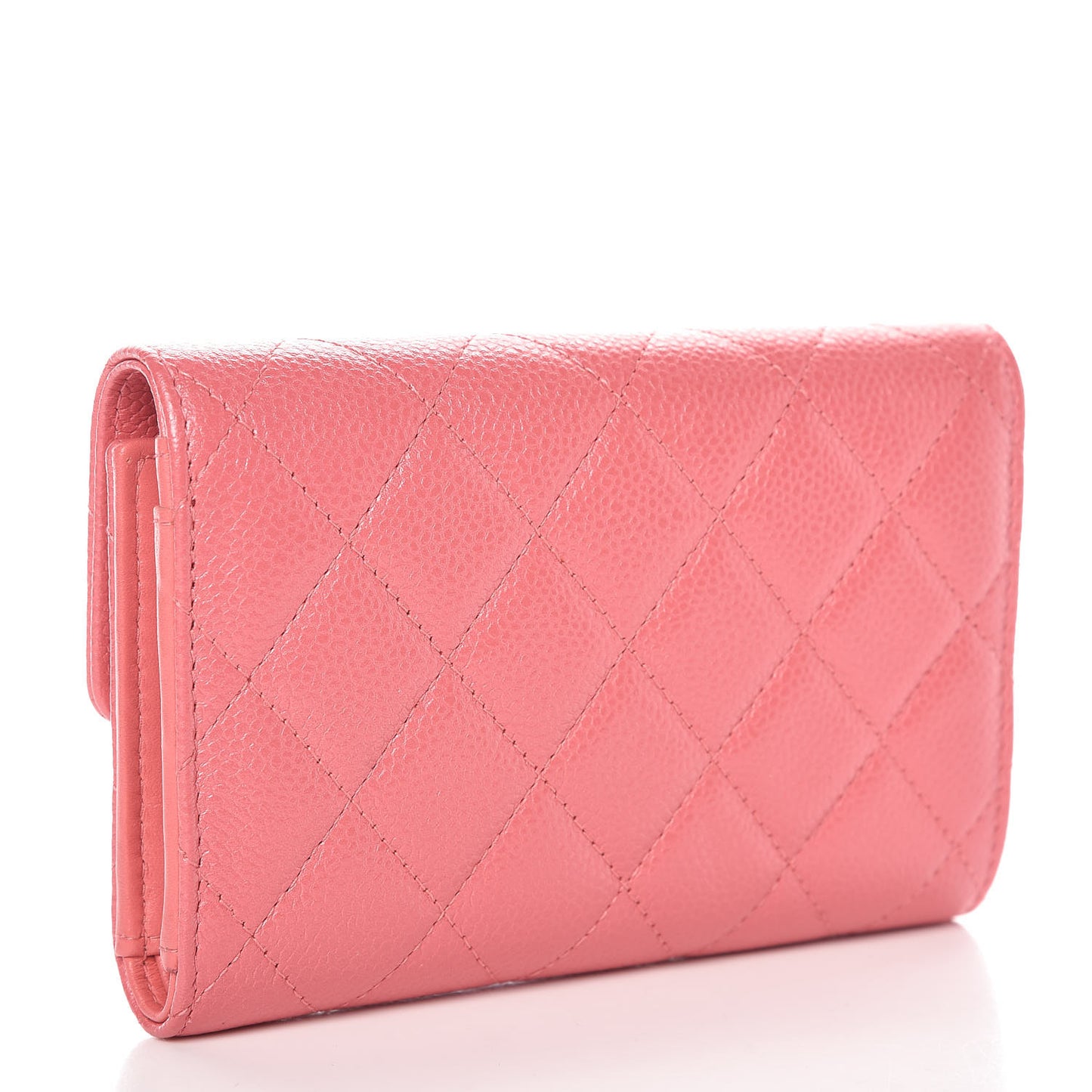 Caviar Quilted Medium Flap Wallet Pink