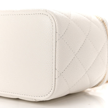 Chanel Shiny Caviar Quilted Pick Me Up Vanity Case White 10 of 11