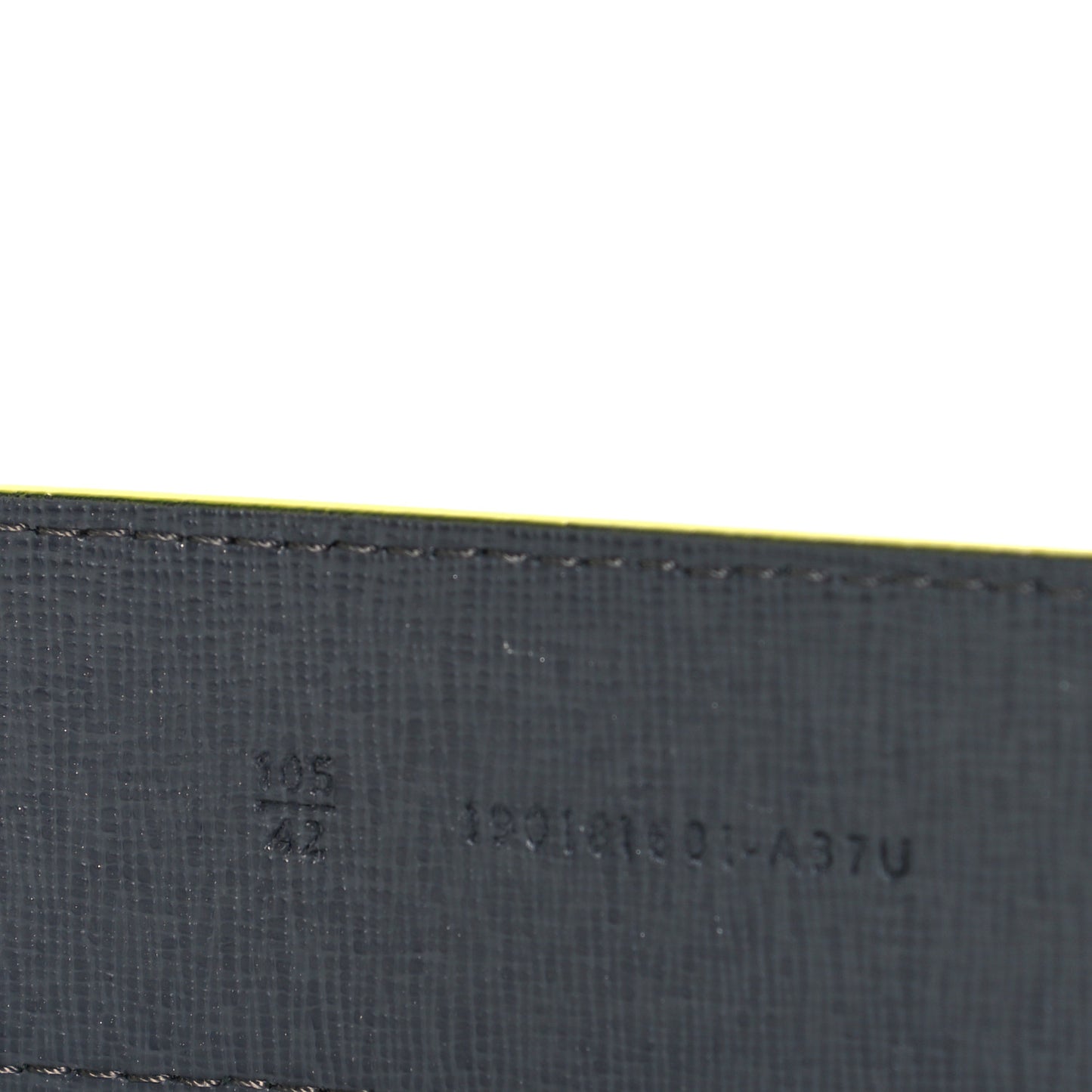 Vitello Century Elite Enamel FF Buckle Belt 105 42 Black Giallo Fluo
