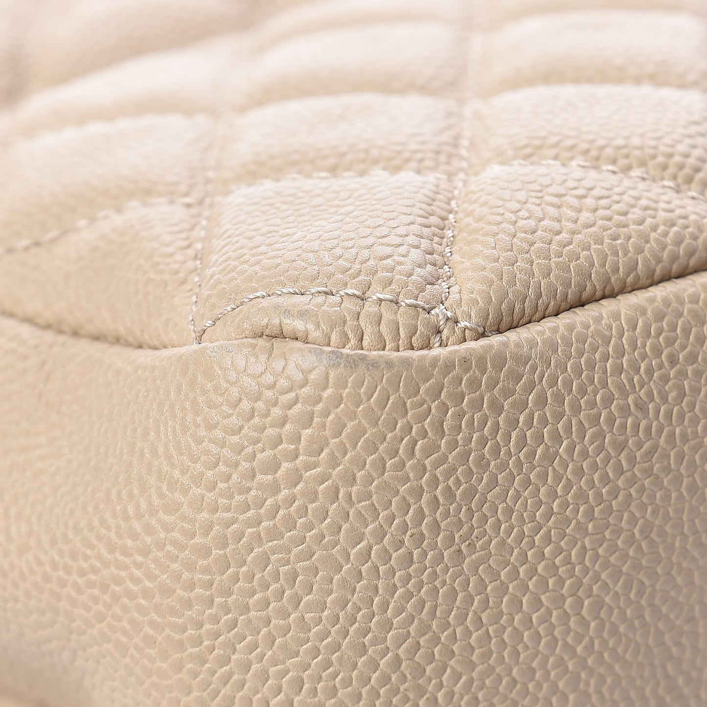 Caviar Quilted Jumbo Easy Flap Beige