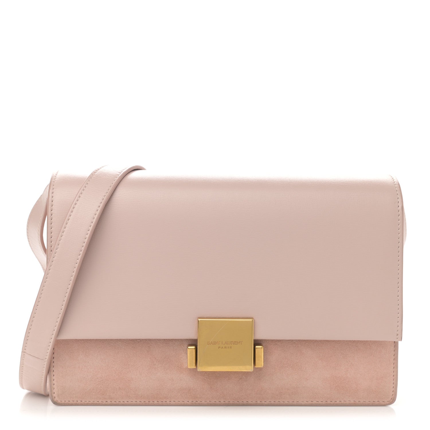 Saint Laurent Smooth Calfskin Suede Medium Bellechasse Bag Marble Pink 1 of 13