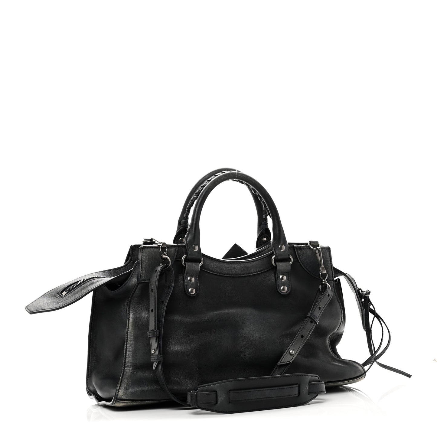 Used Calfskin Silver Hardware Neo Classic City Navy