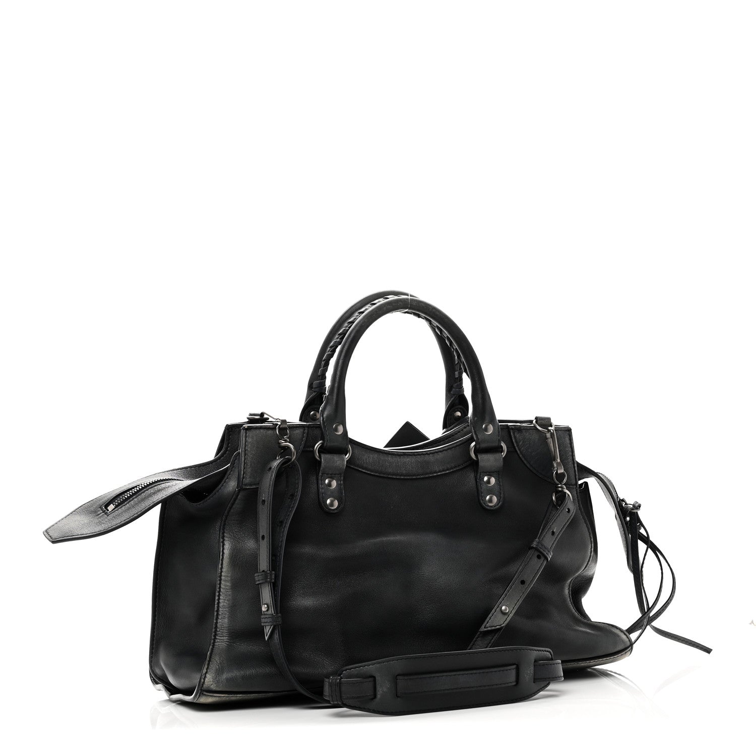Balenciaga Used Calfskin Silver Hardware Neo Classic City Navy 3 of 10