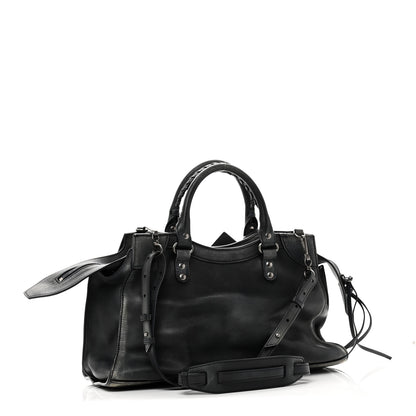 Balenciaga Used Calfskin Silver Hardware Neo Classic City Navy 3 of 10