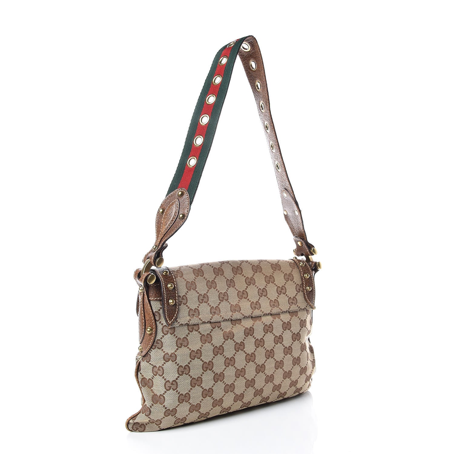 Gucci Monogram Studded Pelham Runway Flap Bag Brown 3 of 11