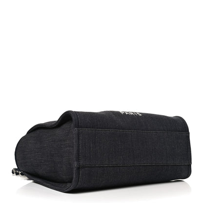 Chanel Denim Small Deauville Tote Dark Blue 4 of 14