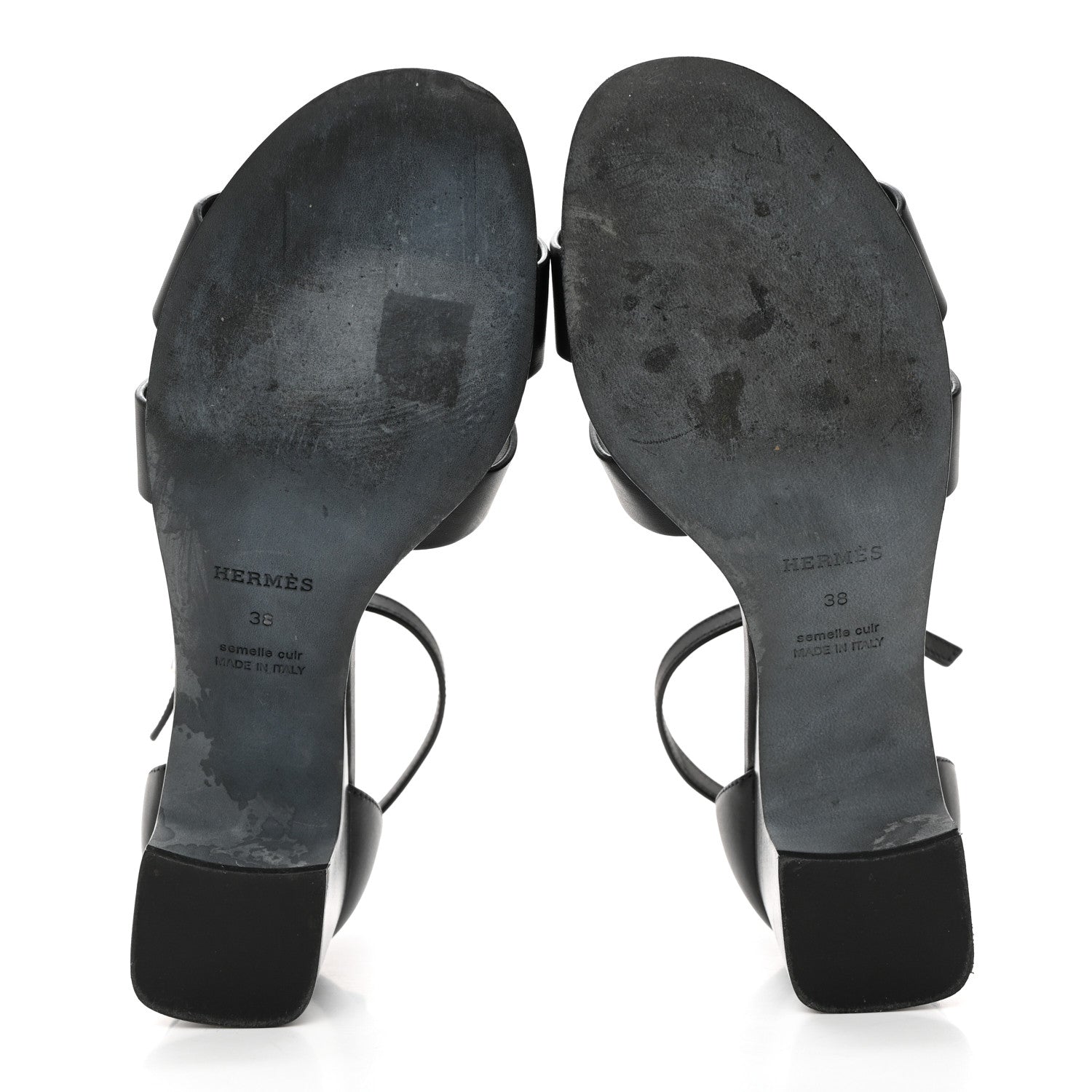 Hermes Calfskin Encens 50 Sandals 38 Black 5 of 8