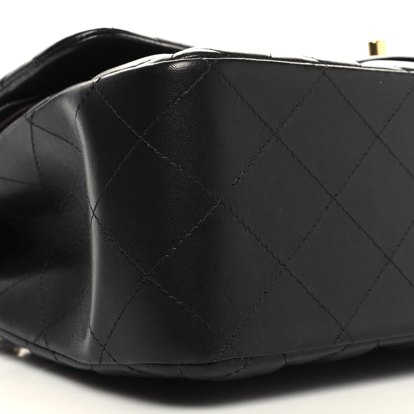 Lambskin Quilted Jumbo Double Flap Black
