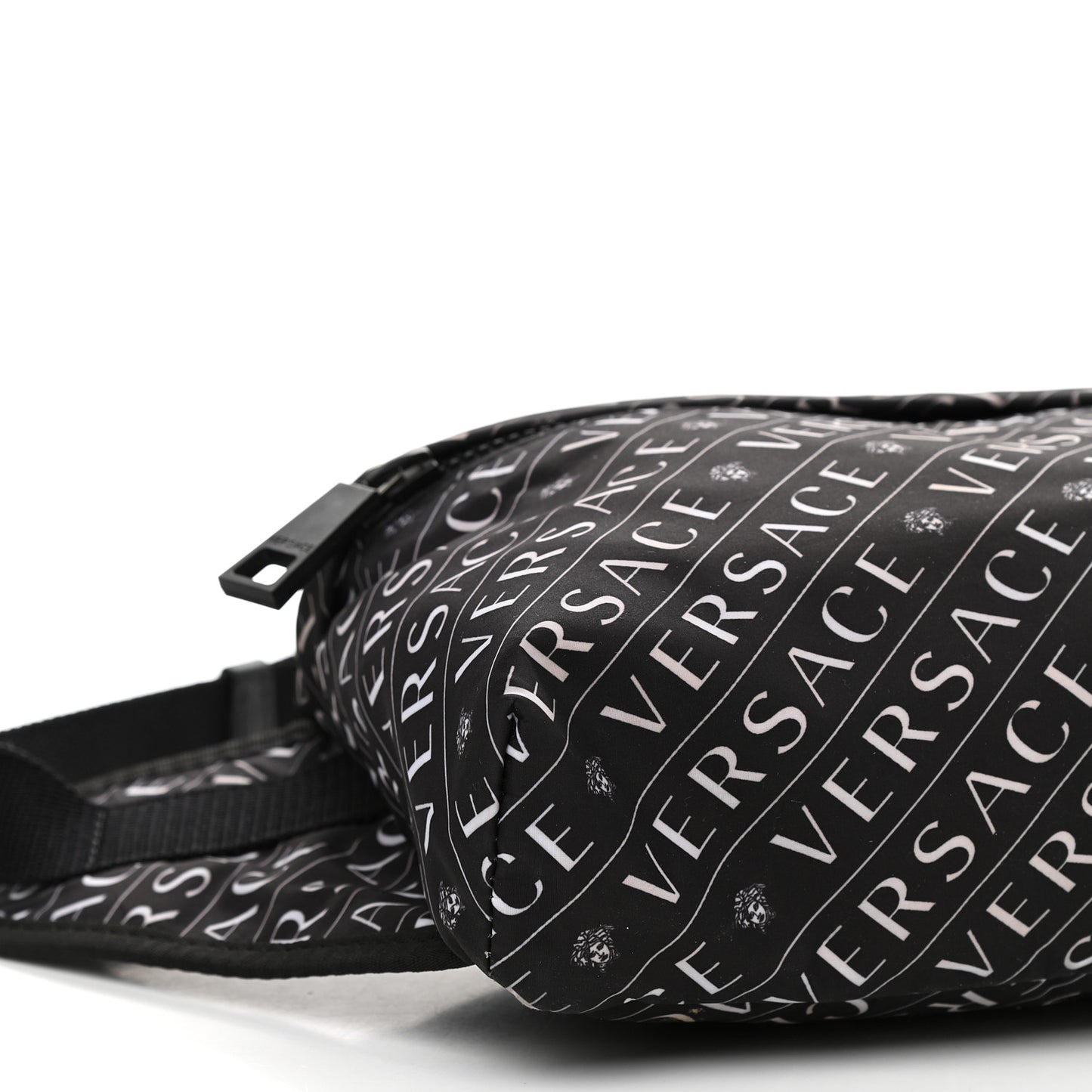 Nylon Logo Belt Bag Black White