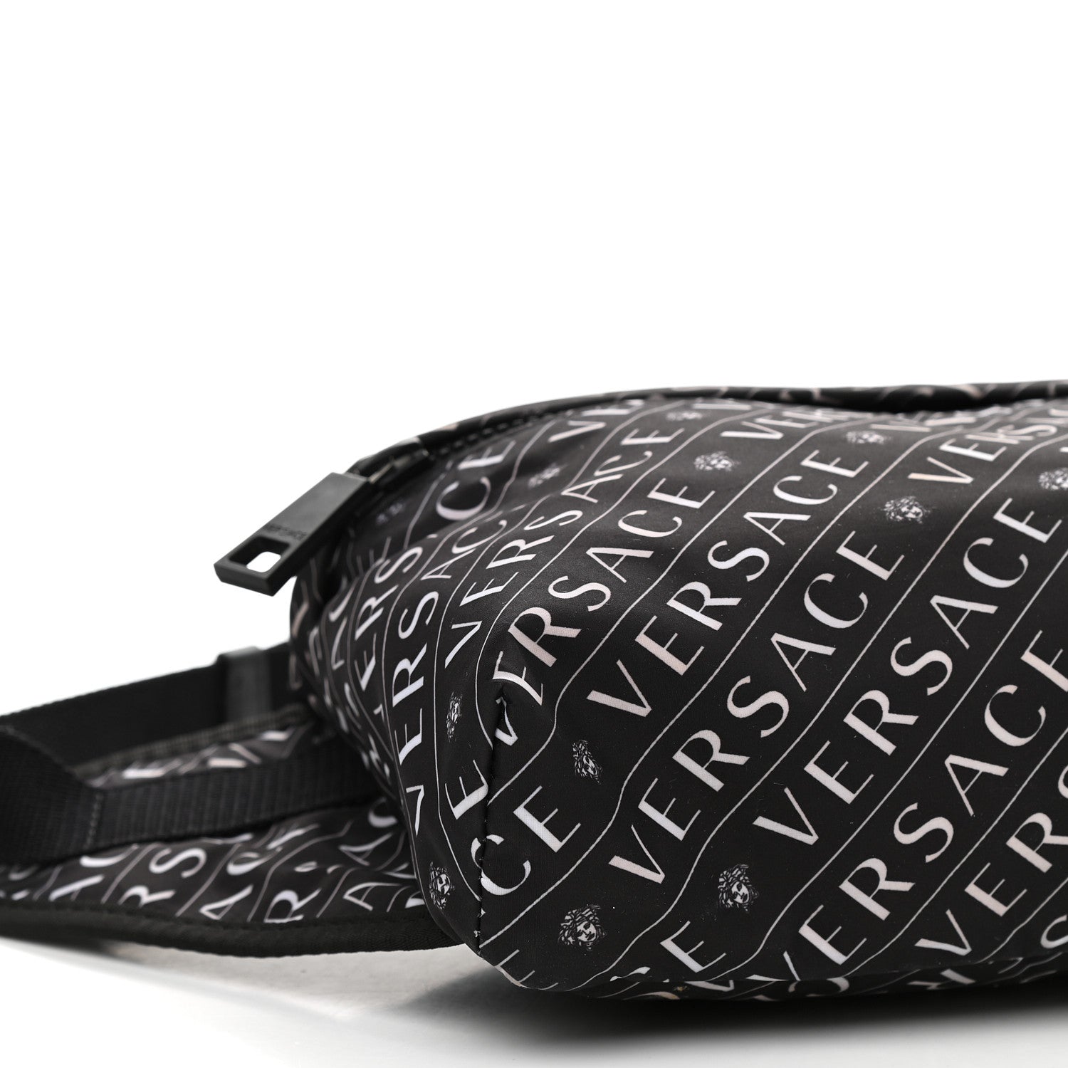 Versace Nylon Logo Belt Bag Black White 8 of 9