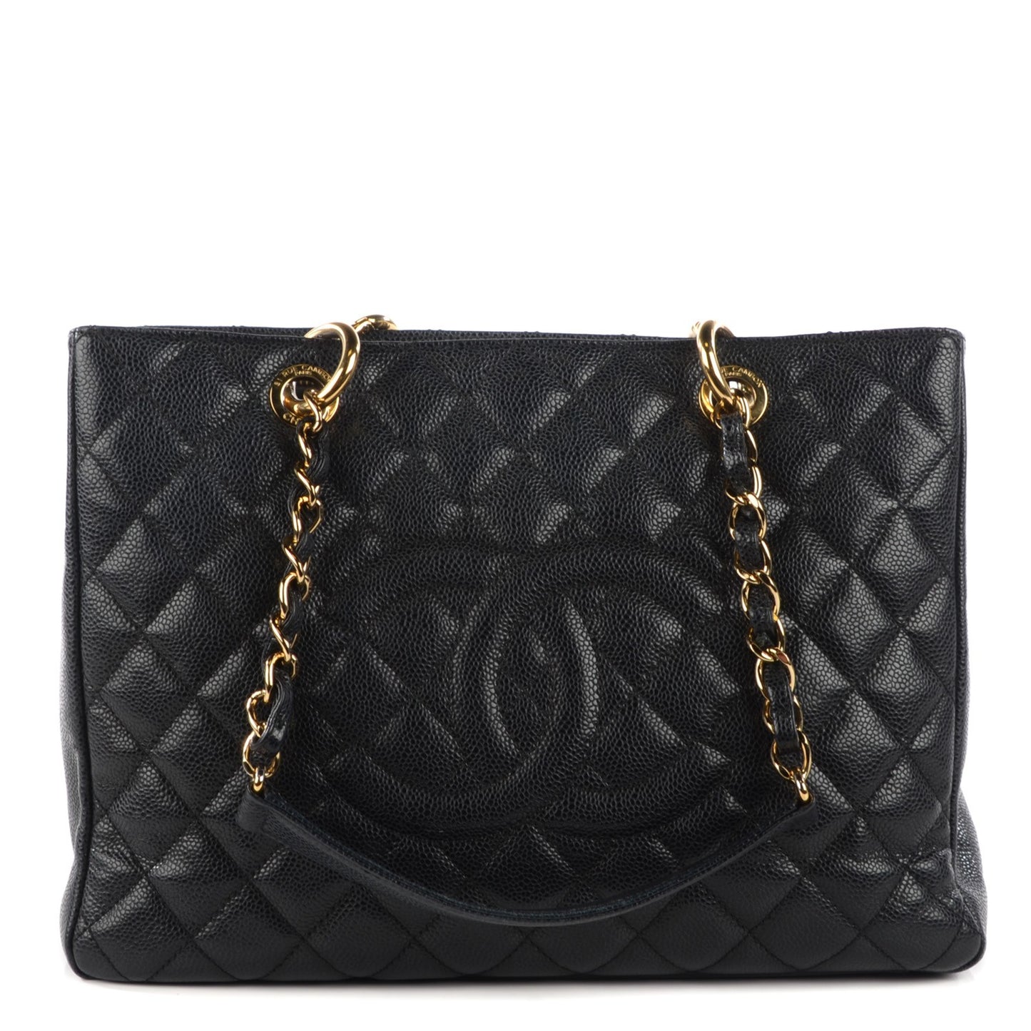 Caviar Quilted Grand Shopping Tote GST Black