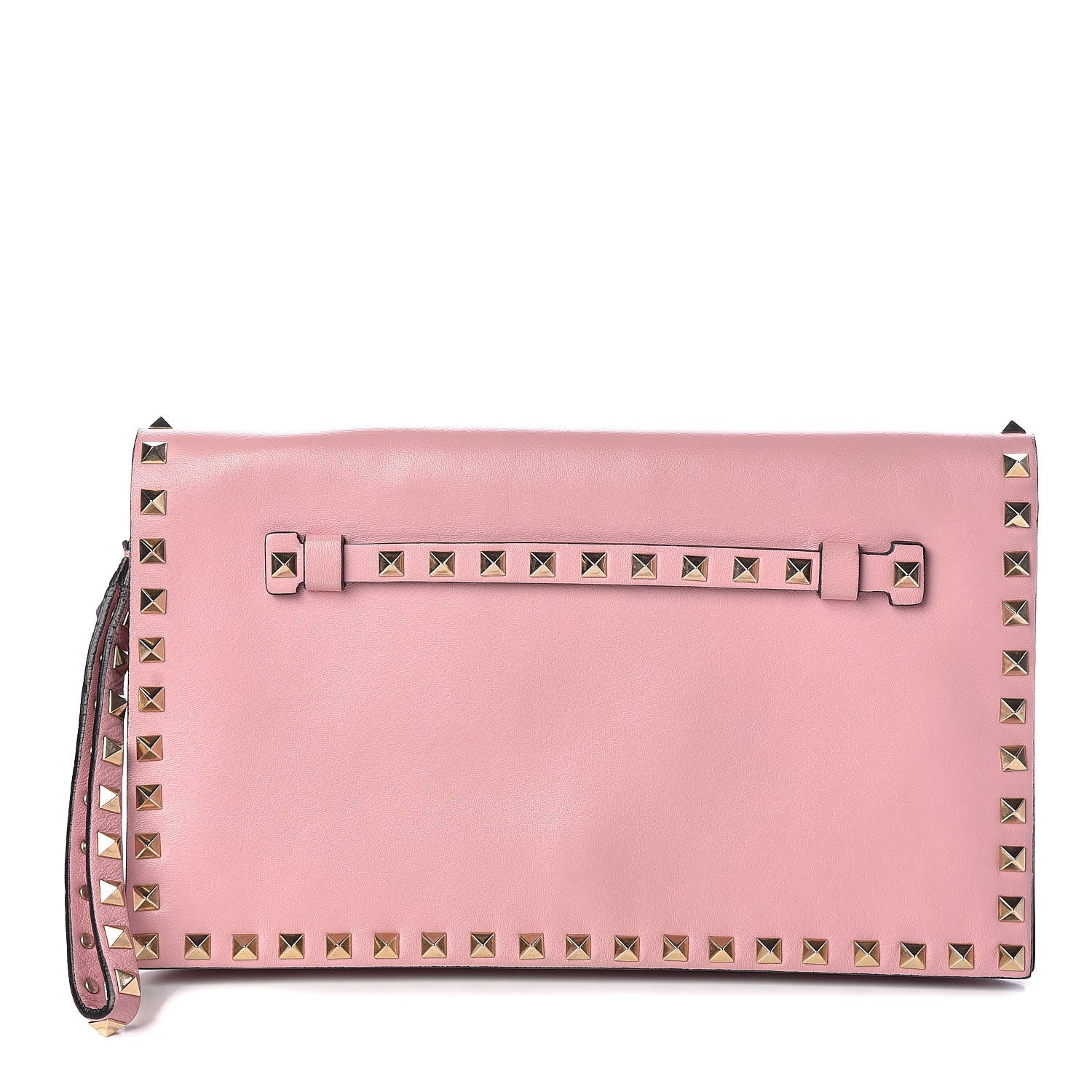 Valentino Garavani Nappa Rockstud Wristlet Clutch Geranio 1 of 10