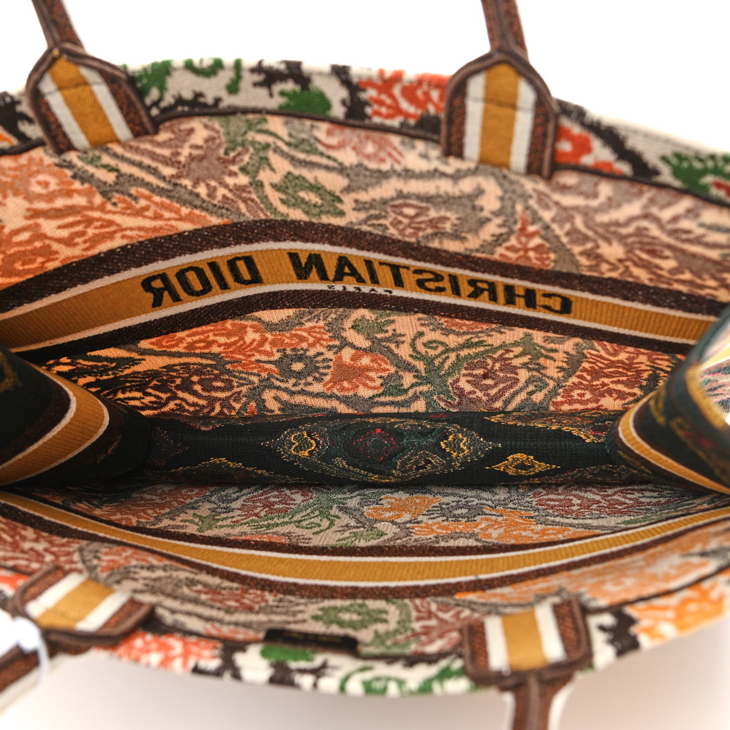 Canvas Embroidered Large Paisley Book Tote Multicolor