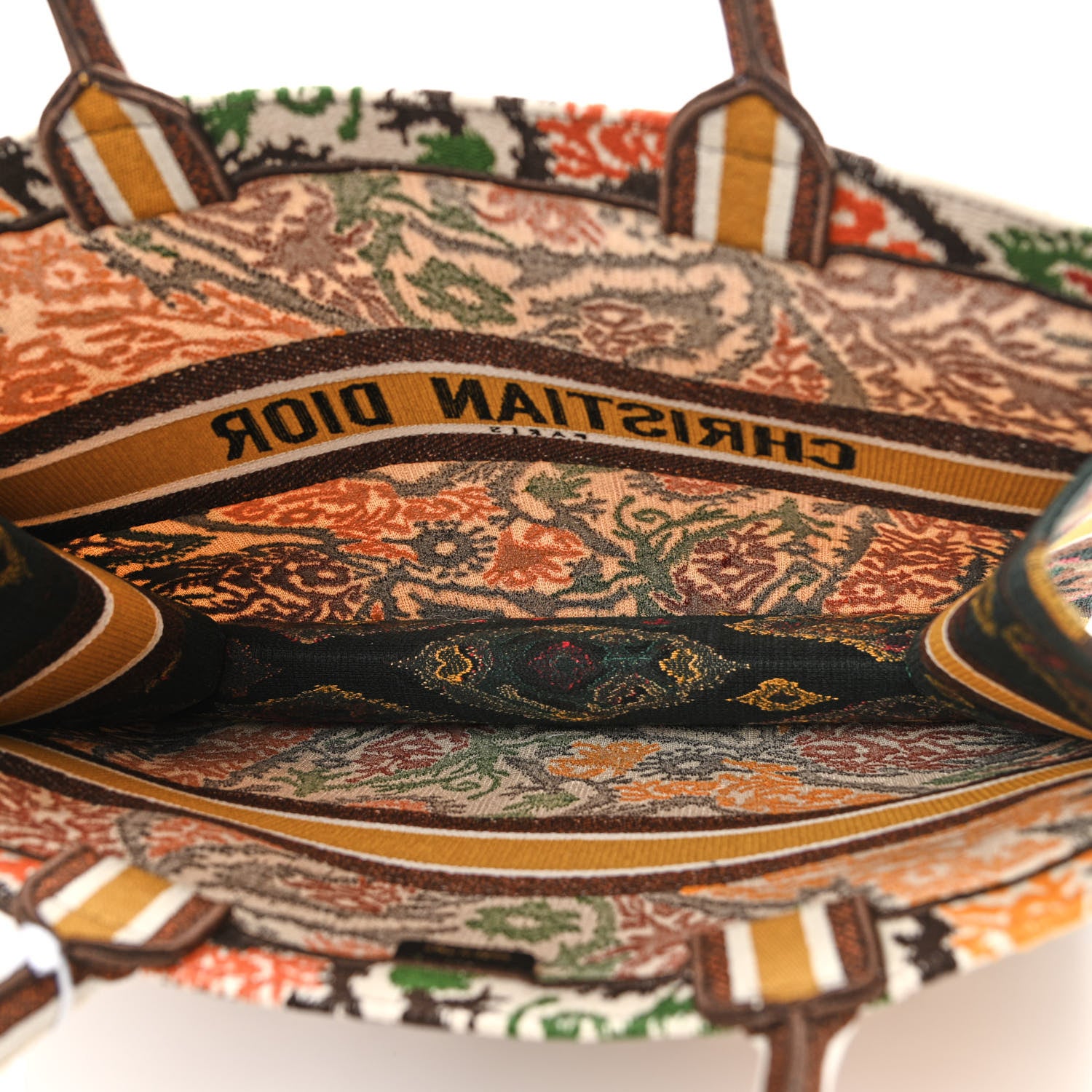 Christian Dior Canvas Embroidered Large Paisley Book Tote Multicolor 5 of 10