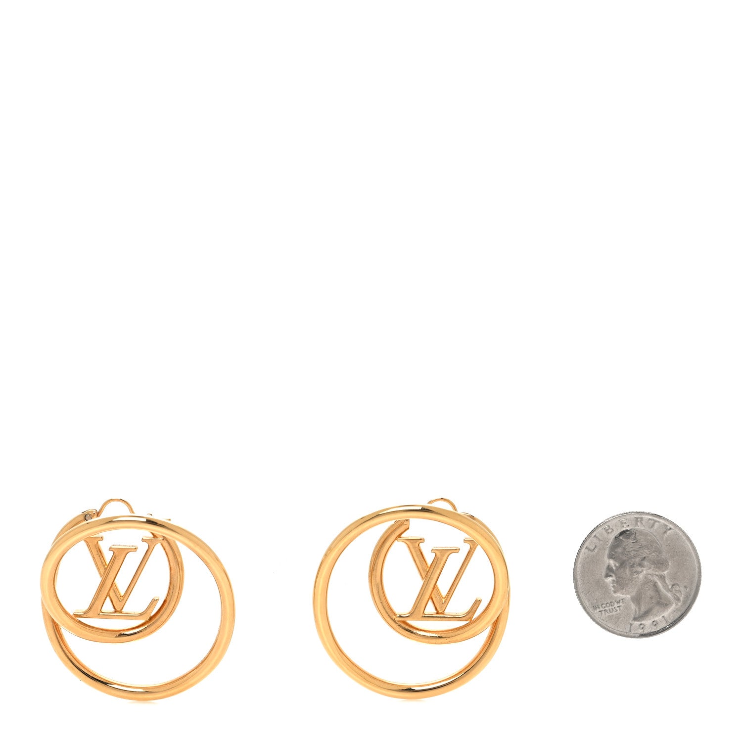 Louis Vuitton Spiral Hoop Earrings Gold 2 of 4
