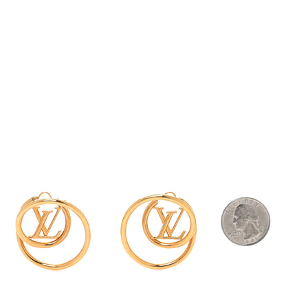 Louis Vuitton Spiral Hoop Earrings Gold 2 of 4