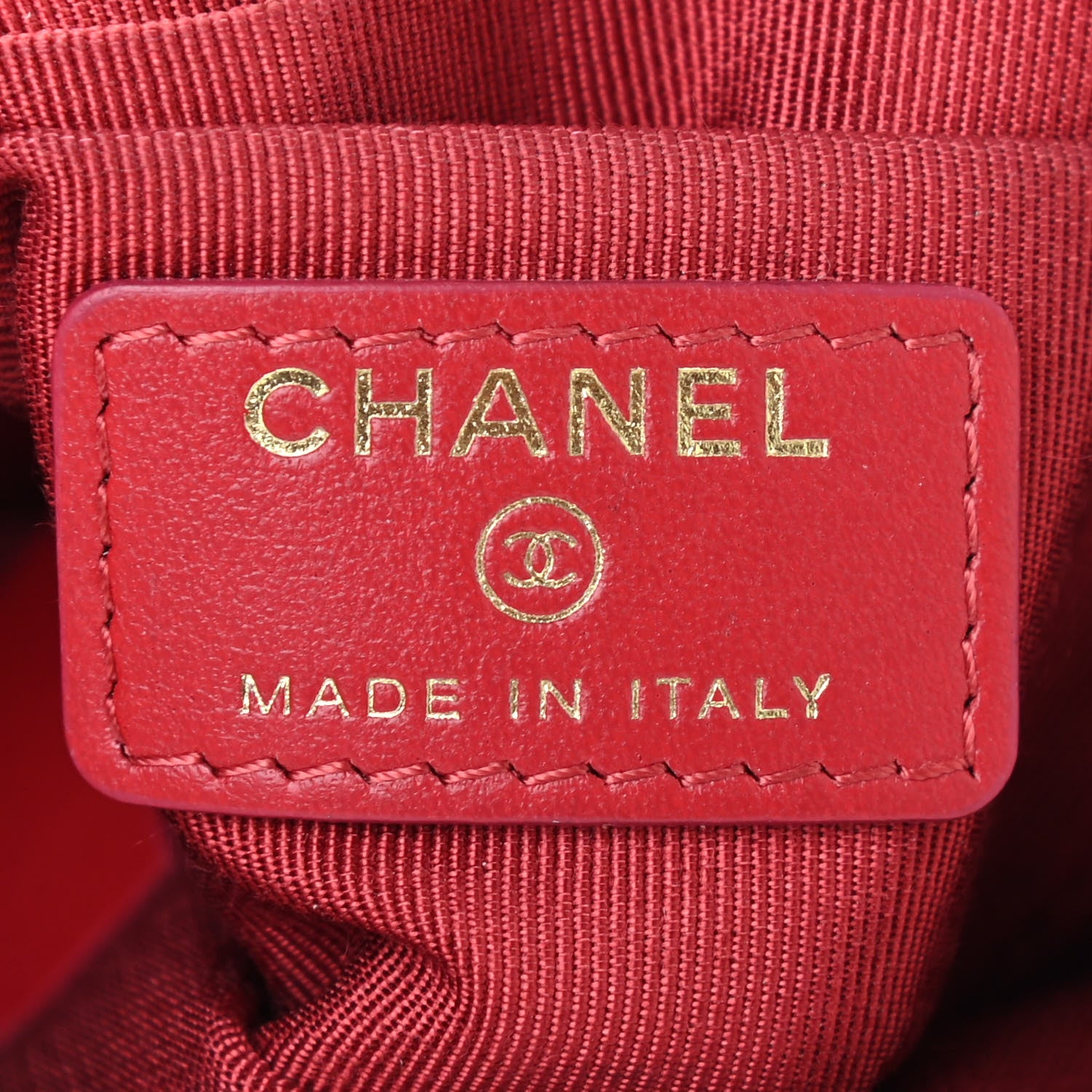 Chanel Caviar Camellia Embossed Cosmetic Pouch Red 5 of 10